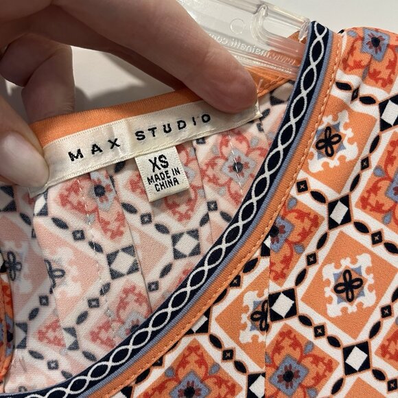 Max Studio Dress XS Orange Blue (Fits like a Small) - Picture 6 of 11